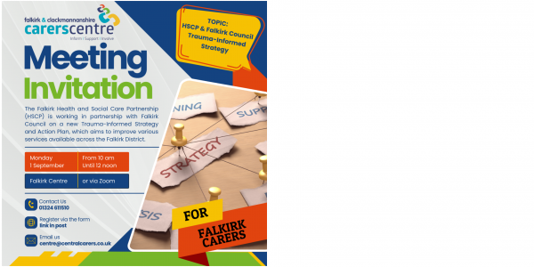 Meeting invitation to consultation by Falkirk HSCP and Falkirk Council to improve various services