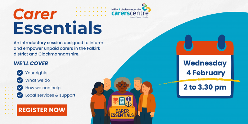 invitation to carer essentials session on wednesday 4 february from 2 to 3.30 pm