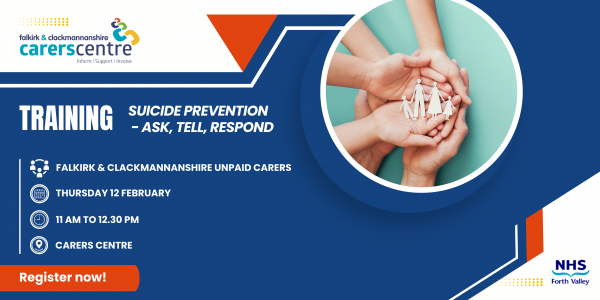 Invitation to training about suicide and suicide prevention on thursday 12 february