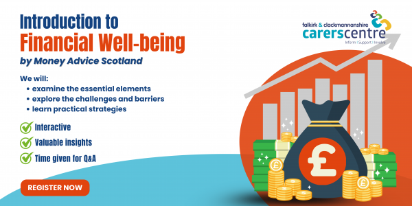invitation to a training session about financial well-being on 8th April from 12.30pm