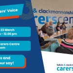 invitation to Falkirk carers' voice on 23rd of March from 10 am