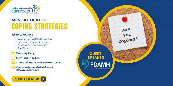 invitation to mental health session about coping strategies and support by FDAMH