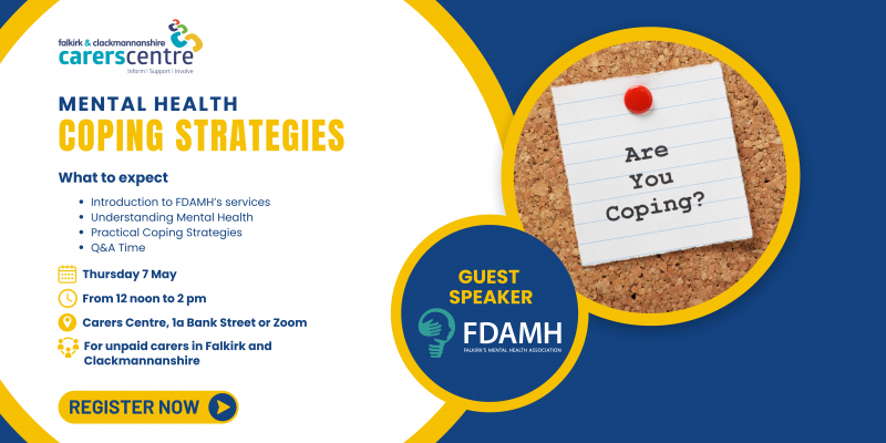 invitation to mental health session about coping strategies and support by FDAMH