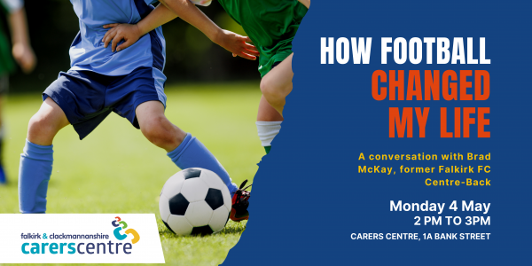 invitation to a talk with Brad McKay, former Falkirk FC player, in the Centre,