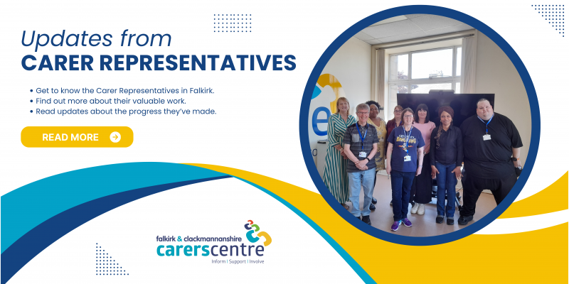 an image of the carer representatives and invitation to read the article about them and their updates