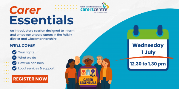 invitation to carer essentials session on 1st July
