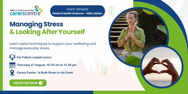 invitation to a training session about stress management and self-care strategies