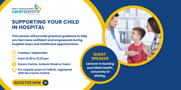 invitation to session to gain practical tips for navigating hospital stays for your child