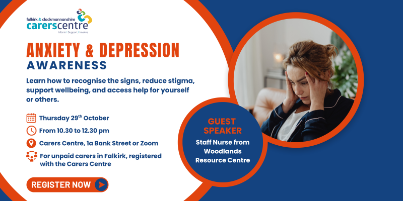 invitation to anxiety and depression awareness session on 29th October from 10.30 am