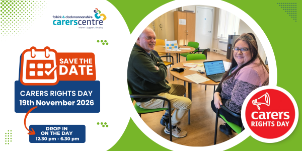 invitation to carers rights day drop-in event on 19th November from 12.30 pm to 6.30 pm